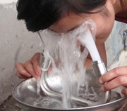 Stainless steel composite desktop mounted eyewasher accessories eyewasher nozzle filter vertical water use