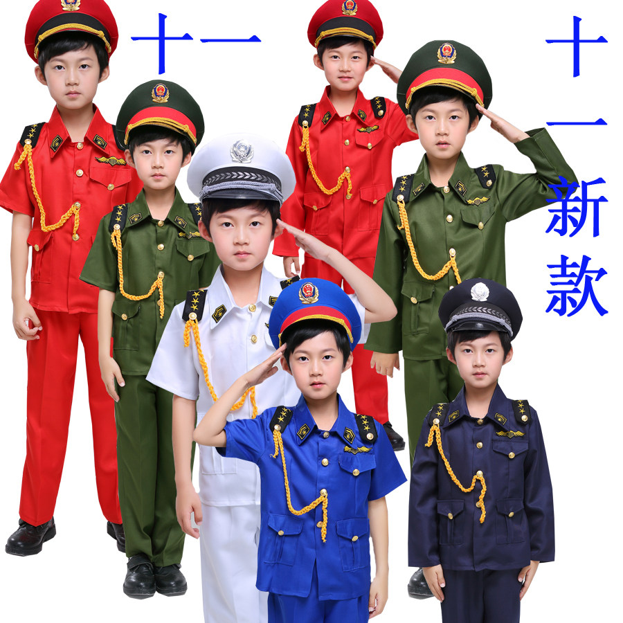 Children's primary and secondary school students soldiers army navy liberation flag class flag guard honor guard parade military dress suit