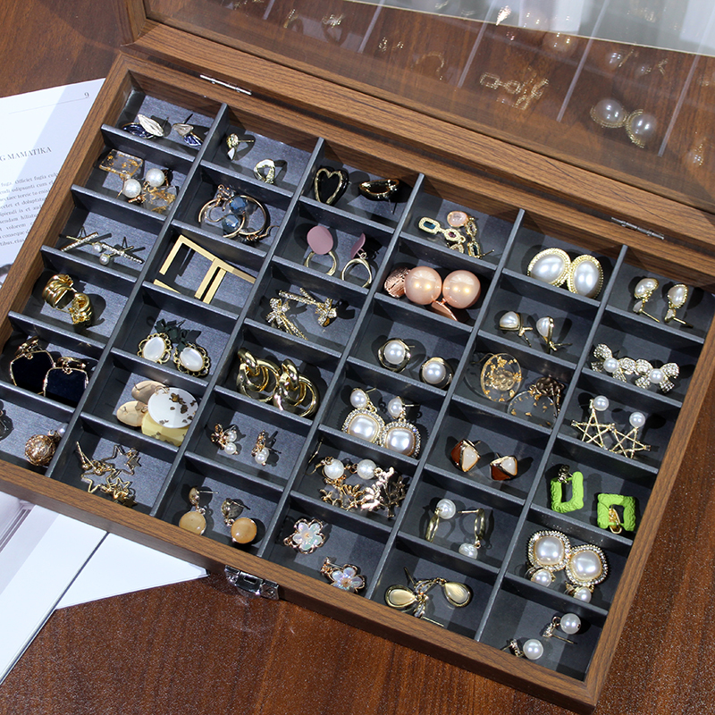 Large Capacity Earring Storage Box with 30 Compartments, Ear Clips, Ear Wires, Pendant Display Stand, Jewelry Box with 36 Compartments, Dustproof Large Capacity Earring Storage Box with 30 Compartments, Ear Clips, Ear Wires, Pendant Display Stand, Jewelry Box with 36 Compartments, Dustproof