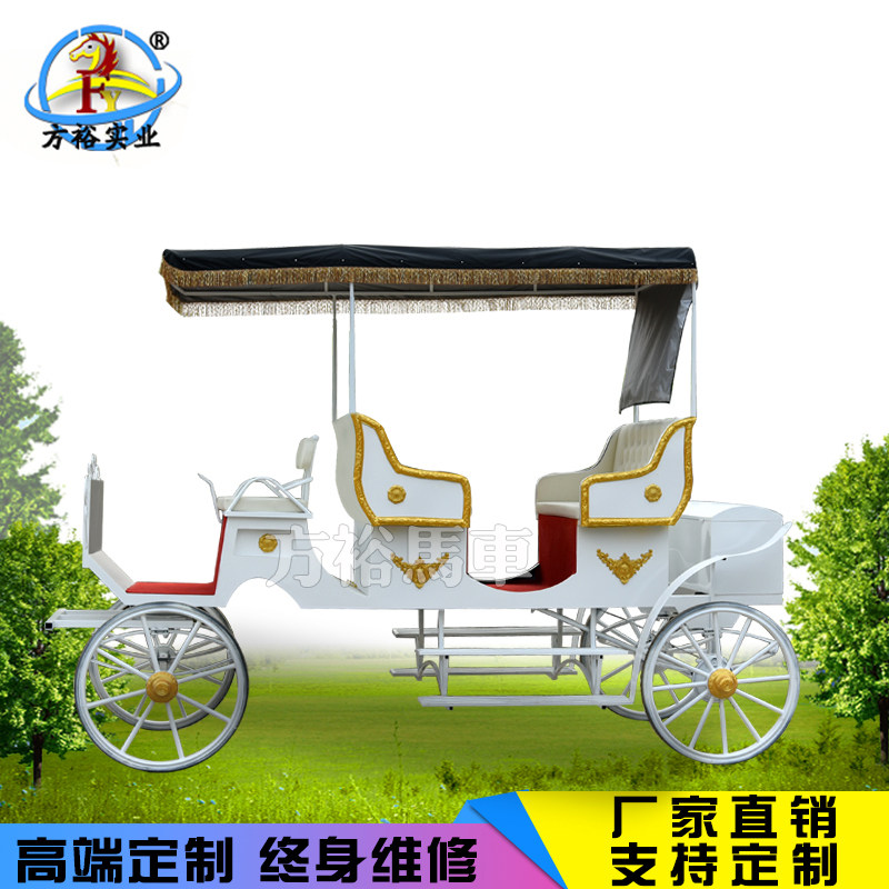 Private custom European sightseeing light luxury four-wheeled wrought iron sightseeing car Wedding wedding scenic area double row electric carriage