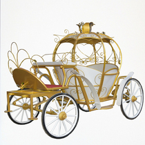 Custom golden electric pumpkin princess car Scenic area wedding commercial layout Real estate opening display props film and television