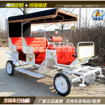 European shade sightseeing carriage Inflatable wheel double-row convertible tourist scenic spot hotel real estate exhibition rental and sale