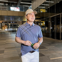 Summer middle-aged and elderly men mercerized cotton short-sleeved T-shirt polo shirt Ice Silk half-sleeve middle-aged loose thin shirt