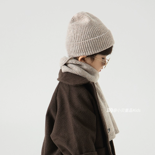 Детский шарф, осенний демисезонный комплект для мальчиков, шерстяная детская шапочка, вязаная шапка, зимняя кепка