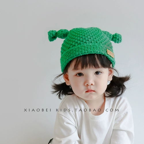 Детская шерстяная демисезонная кепка для мальчиков, удерживающая тепло вязаная шапка