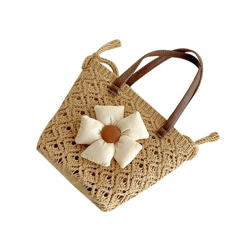 Летняя детская сумка, соломенный детский кошелек, небольшая сумка, детская сумка на одно плечо, сумка через плечо, в цветочек