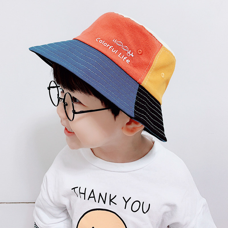 Boy hat child fisherman hat spring autumn season Han version of thin section windproof sunscreen hat girls baby sun hat