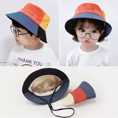 Children's fisherman's hat, boy's baby hat, Girl's spring and autumn thin children's sun-proof basin hat baby sun hat