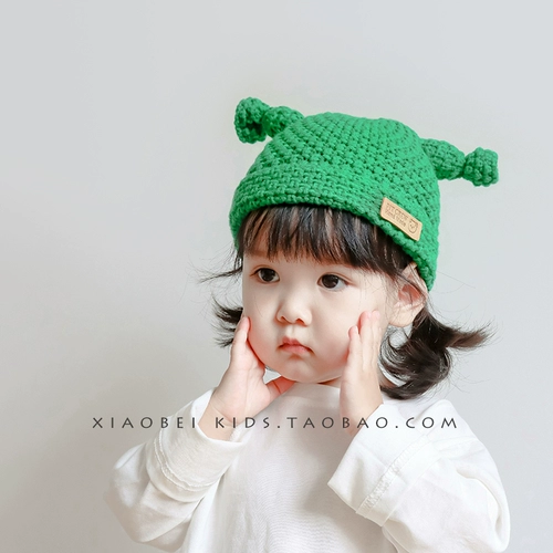 Детская шерстяная демисезонная кепка для мальчиков, удерживающая тепло вязаная шапка