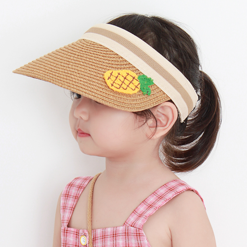 Children's sun visor hat sun hat girl parent-child summer Korean version of the big hat brim empty top child boy baby sun hat