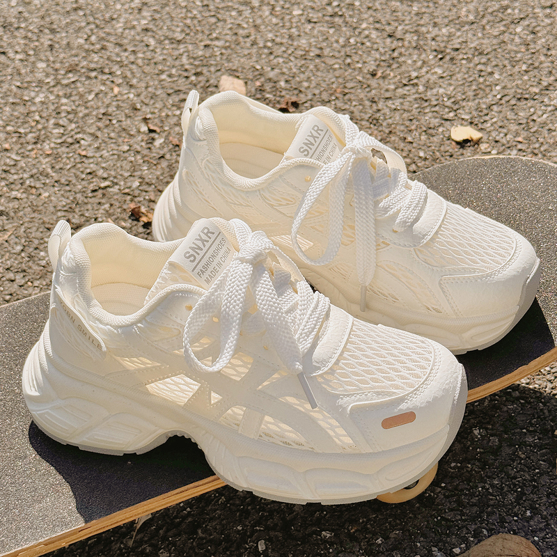 Trendy Shoes 2026 New Dad Shoes for Women, Summer Breathable Women's Shoes, Thick-Soled White Shoes, Mesh Shoes, Sports Casual Shoes