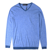 Fairfat 2020 spring and autumn new woolen sweater mens sweetheart collar pullover thin section middle-aged and young knitted bottoming shirt