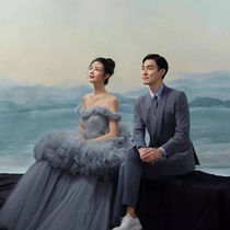 Movie House Wedding Dress Mood Hand-painted Background Pure Handmade Boutique Painting Art Background Cloth Write Real Photography Spray-painted Photographic Cloth