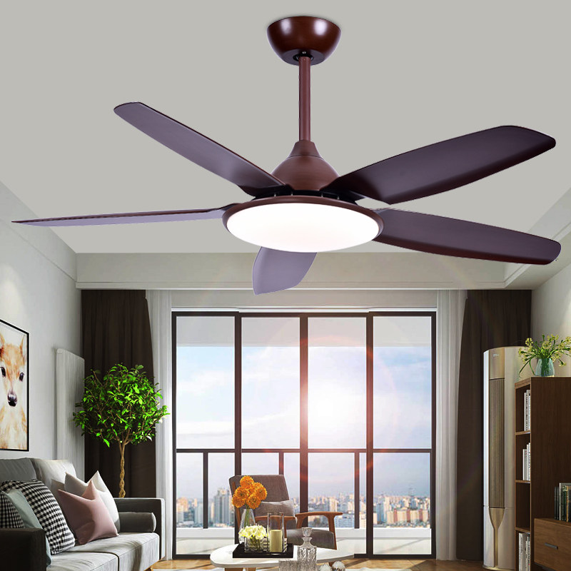 Living room ceiling fan lamp Nordic modern minimalist dining hall large air volume mute frequency conversion home American ultra-thin ceiling fan with lamp
