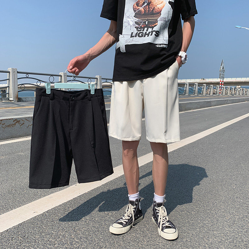 短裤男韩国显瘦黑色西装裤夏季潮流五分裤百搭休闲裤-H20-p30