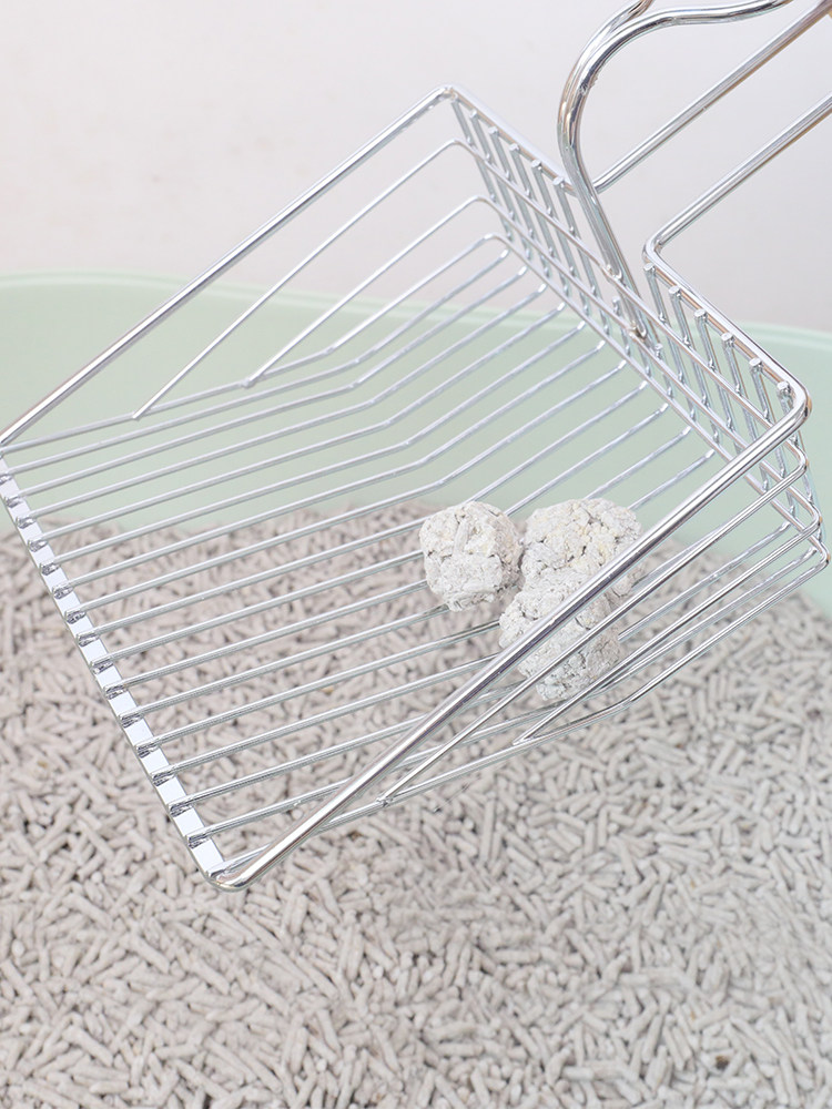 Stainless steel cat litter shovel large tofu cat litter shovel cat litter shovel long handle bentonite pine cat litter shovel