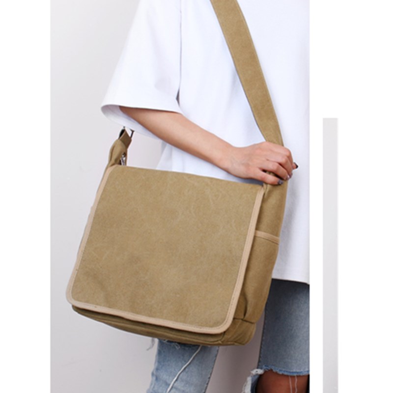 Men Sail Cloth Bag Single Shoulder Bag Inclined Satchel Site Bag Large Capacity Canvas Mailbag Old-fashioned Bag Kit Retro Bag