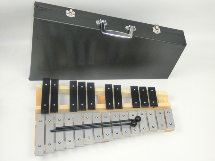 Với hộp gỗ, đàn piano bằng nhôm 25 tông màu Zhongqin gõ đàn piano chơi piano Orff bộ gõ đồ chơi trẻ em giáo dục sớm - Nhạc cụ phương Tây dàn trống