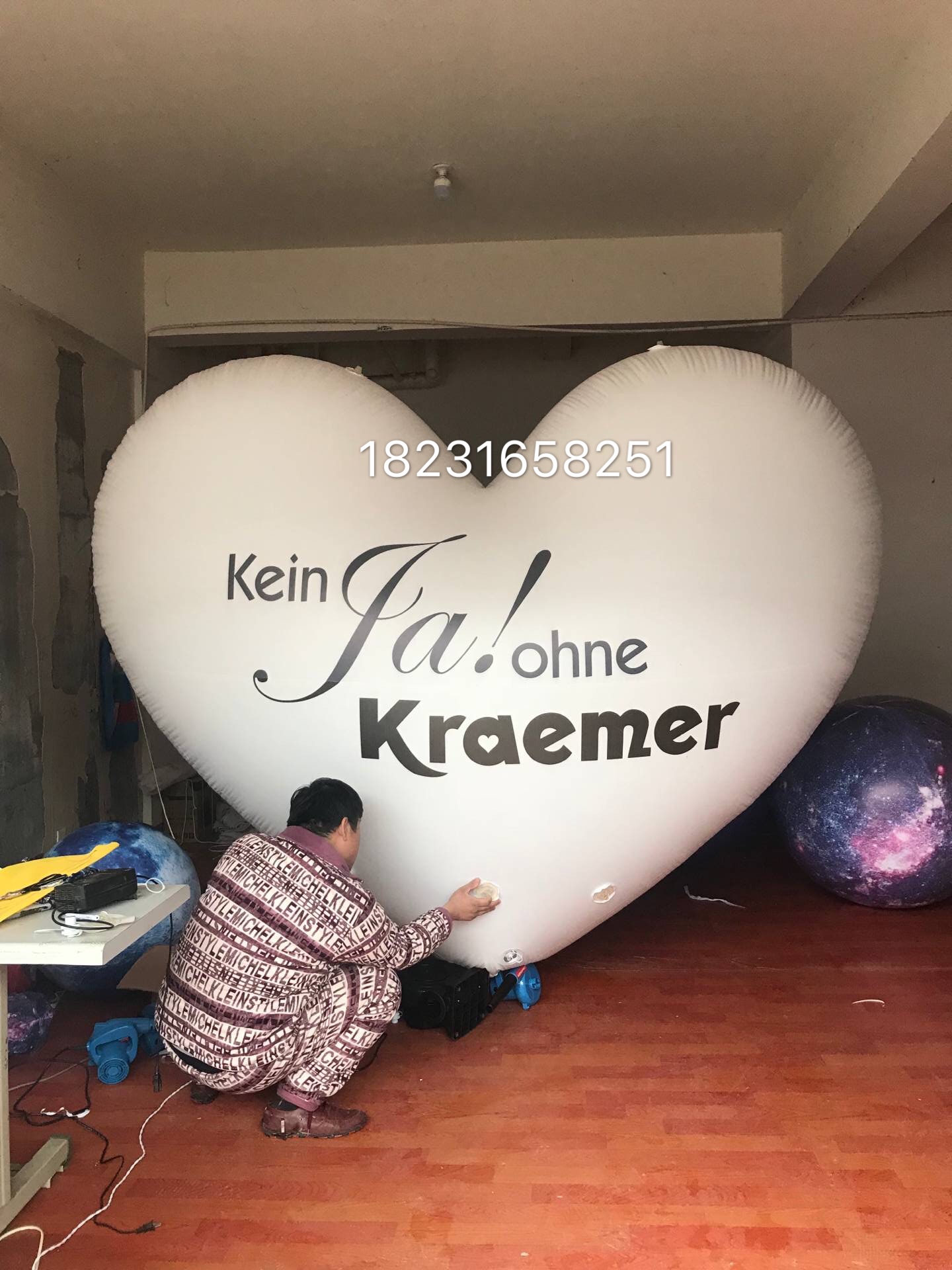 Inflatable Loving Balloon Light Air Mode Bar Dance Hall Decoration Colorful Lights Wedding Creativity Pvc Liftoff Heart-shaped Customization