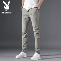 Playboy quần âu nam mùa hè siêu mỏng mỏng chân quần của nam giới Hàn Quốc phiên bản của xu hướng của băng lụa bó sát quần áo thể thao nam