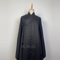 Fanzhuji customized summer new monk clothing ramie light breathable non-static wide-sleeved handmade sea blue coat