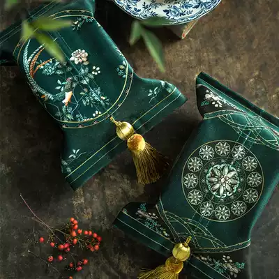 Mingtang Oriental Furong retro new Chinese style national tide sanitary carton cloth tissue towel bag household extraction paper towel