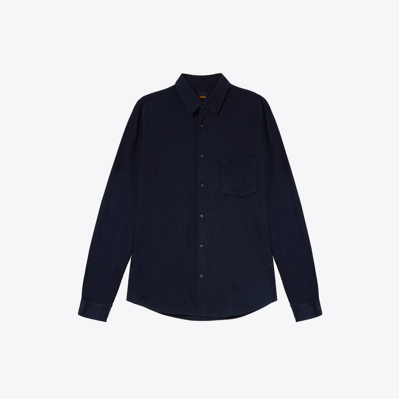 Hugo Boss Men's Dark Blue Fashionable Shirt Long-Sleeved Top 50467445