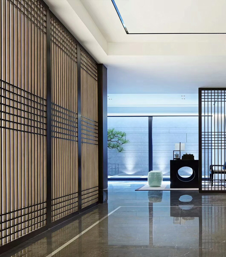 Dongyang khắc gỗ mới phong cách Trung Quốc màn hình gỗ rắn rỗng vách ngăn cửa hiên và cửa sổ gỗ lưới tản nhiệt tường TV nền - Màn hình / Cửa sổ vách gỗ ngăn phòng