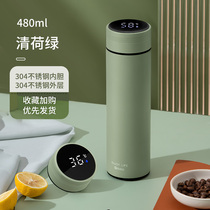 Heat cup men high-end intelligent temperature measurement large capacity portable female stainless steel direct drink teacup in simple water cup