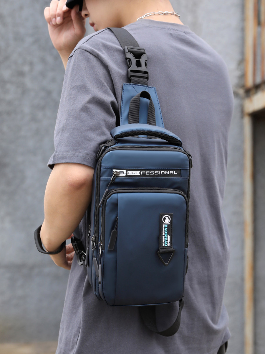 Summer men's chest bag large-capacity water-repellent sports backpack fashion casual trend Messenger bag travel chest bag