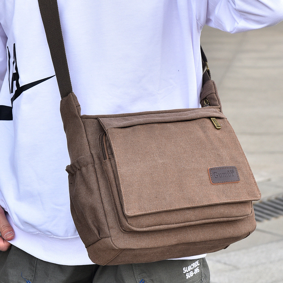 2022 New Men's Shoulder Bag Casual Canvas Bag Flip Mid Men's Bag Messenger Bag Crossbody Backpack Travel Bag - Taobao