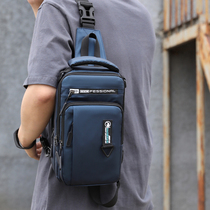 Summer Mens Chest Bag Large Capacity Splash Water Sports Backpack Fashion Casual Trend Diagonal Satchel Travel Chest Front Bag