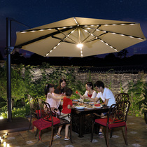 Outdoor Umbrella Parasol Courtyard Umbrella Security Outdoor Umbrella Garden Terrace Solar Umbrella LED Roman Umbrella Umbrella