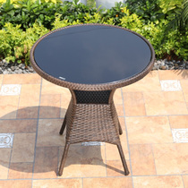 Outdoor table single table rattan chair courtyard garden outdoor balcony small coffee table milk tea coffee shop Outdoor rattan table and chair