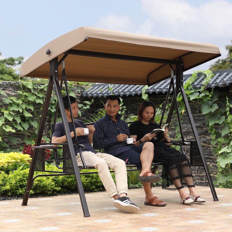 Outdoor swing rocking chair patio balcony hanging chair outdoor swing wrought iron double triple swing chair garden shaker