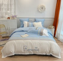 European style simple 100% light luxury style cotton nude sleeping bed four sets of cotton sheets quilt cover bed bed