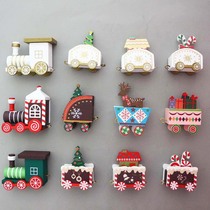 Christmas ornaments decoration scene arrangement Christmas small train wooden childrens gift small gift creative decoration