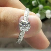 The United States imported mo sang shi ring for women D color 18K platinum winnings wei xiang flower ring 1 karat custom