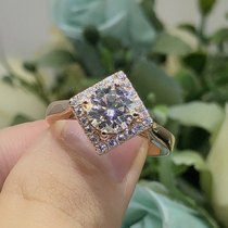 D color 18K mo sang shi diamond ring Women 2 Karat gong zhu fang Mozambique diamond wedding engagement can be customized