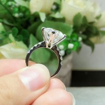 Centennial Classic 6-claw female ring D color 18k platinum Mosan diamond ring micro-set single row Simple 6 claw customization