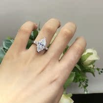 18K horse eye stone olive-shaped moisanishi diamond ring special-shaped diamond female ring fashion wild marriage proposal custom
