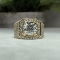 18K Gold D color Mozambique diamond ring fully-jewelled hao hua kuan mo sang shi mens ring 1 karat 2 Karat custom