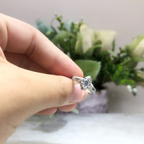 18K platinum rose gold gold mo sang shi diamond ring D color retro four claw inlay 50 1 karat custom models