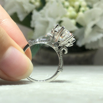 D color 18K platinum winnings mo sang shi Ring 1 karat 2 Karat fountain flowers nv jie engagement custom