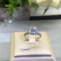 18K platinum imported diamond female ring semi-inlaid Diamond eight claw diamond ring female