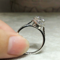 D mo sang shi ring 18K White golden circle circumference explicit drilling section mo sang shi nv jie marriage in 1 karat can be customized