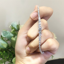 18K platinum full diamond diamond bracelet main drill 50 points 4 claw luxury row diamond bracelet can be customized