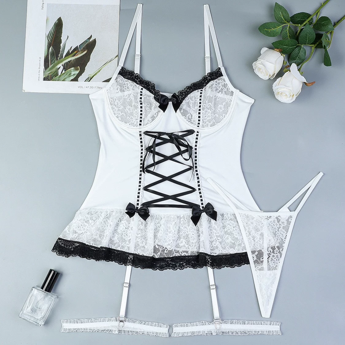 Thin lace sexy uniform, supporting pijama