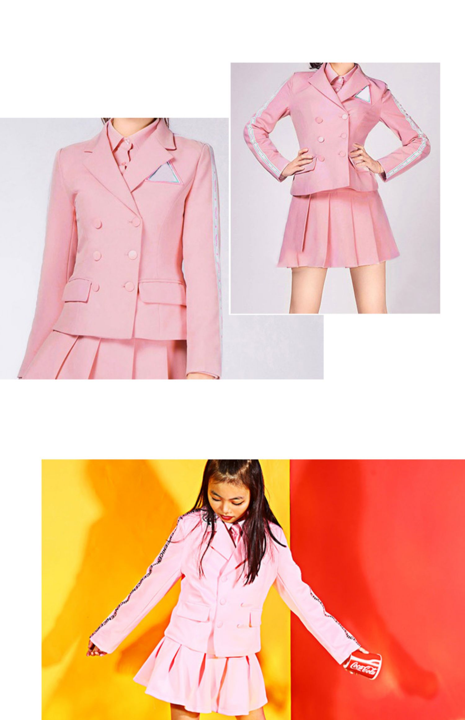 Xi Dance Hall Girls Pink Váy Set Tạo 101 Trang phục Chủ đề Trẻ em Jazz Han Dance Trang phục Sân khấu - Trang phục thời trang bé gái
