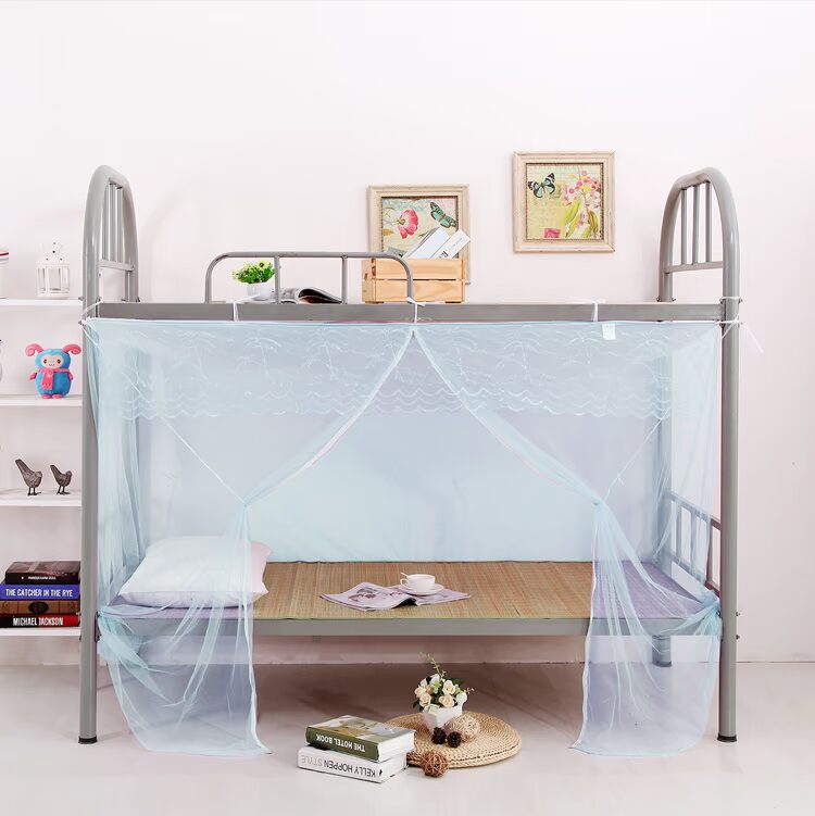 Muỗi lưới sinh viên ký túc xá mẫu bình thường dây kéo chống bụi vuông trên giường tầng đơn 0,9 / 1 m 1,2m màn ngủ hiện đại